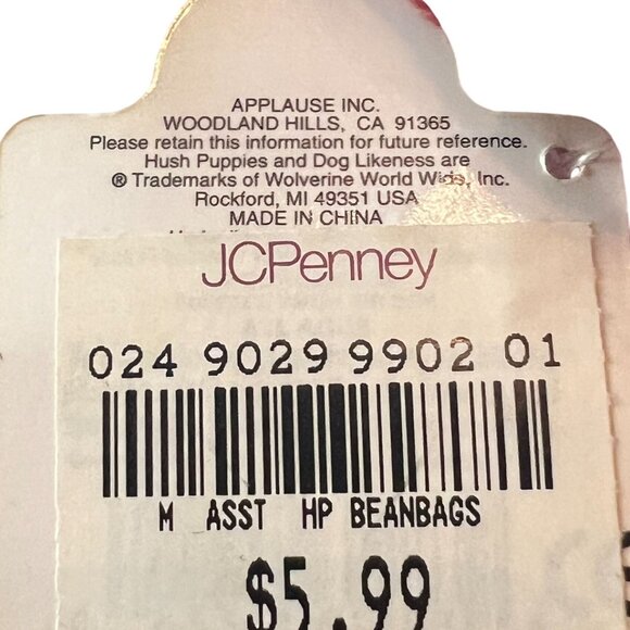 Vintage Applause Hush Puppies Bean Bag Plush w/Tags 6" - Picture 4 of 7